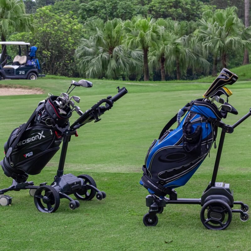 Premium electric golf trolley with advanced battery management