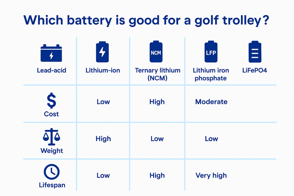 Which battery is good for a golf trolley - comparison of battery types