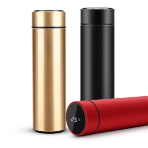 Smart LED golf flask showing temperature, perfect for golf rounds