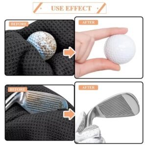 Soft waffle-textured towel in navy blue for pro-level golf maintenance
